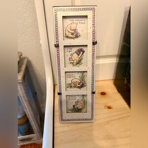 Disney Winnie The Pooh Shadowbox Glass Picture Frame Collage 4 Slot Friendship